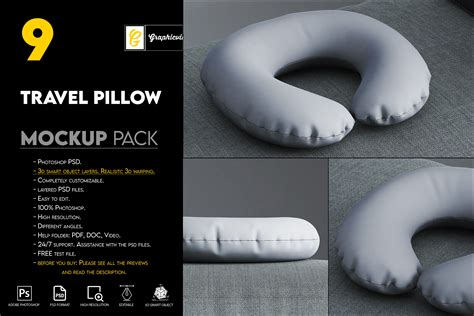 Travel Pillow Mockup Graphic by graphicvil · Creative Fabrica