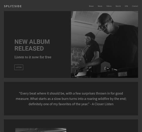 EPK Templates for Bands and Music Artists | Bandzoogle