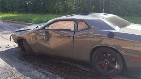 Dodge Challenger Hellcat Crashed In Getaway Attempt