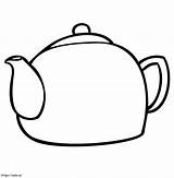 Very Easy Teapot coloring page sketch template