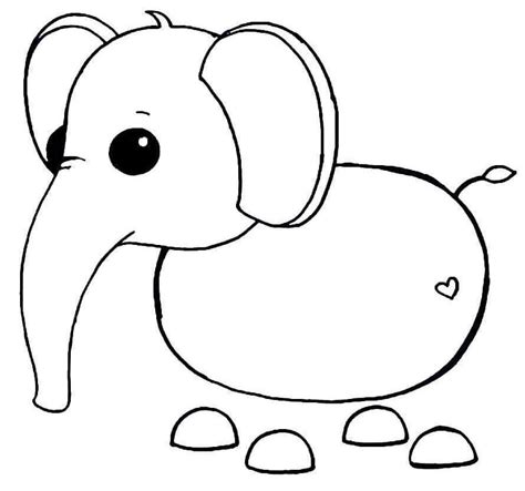 Elephant Adopt Me Coloring Page - Free Printable Coloring Pages for Kids