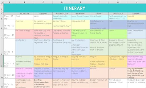 How I use Excel to organize all my travel plans (research, itinerary ...