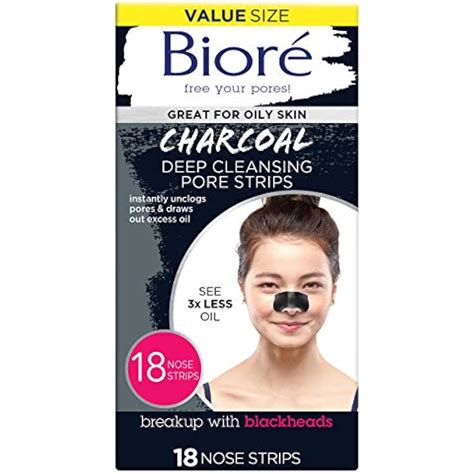 Bioré Charcoal, Deep Cleansing 18 Nose Strips For Blackhead Removal On 3x | eBay