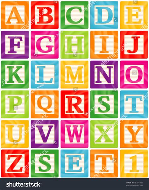 Vector Baby Blocks Set 1 Of 3 - Capital Letters Alphabet - 15156280 ...