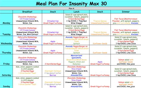 BlueHost.com | Insanity max 30 meal plan, Meal planning, 21 day fix ...