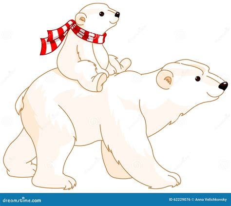 Polar Bear Mom and Baby stock vector. Illustration of cute - 62229076