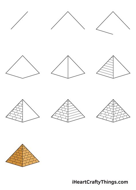 Pyramid Drawing - How To Draw A Pyramid Step By Step