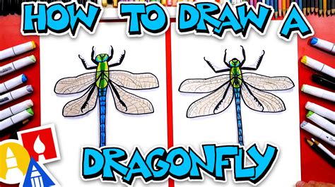 How To Draw A Realistic Dragonfly - Art For Kids Hub