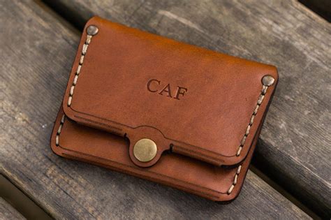 No.38 Personalized Minimalist Handmade Leather Wallet - Brown - Galen Leather