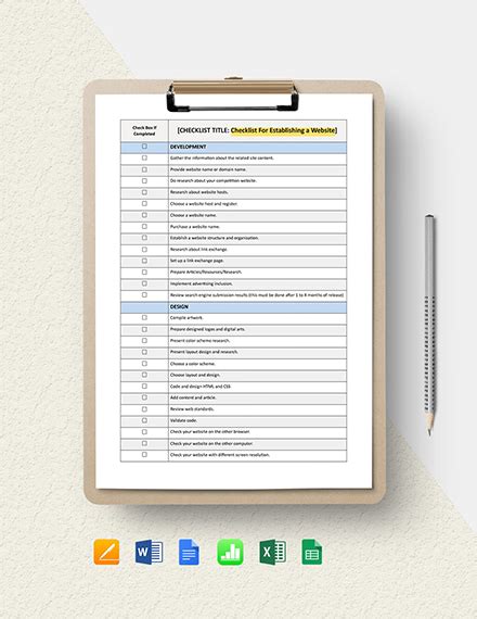 FREE Checklist Templates - Microsoft Excel (XLS) | Template.net