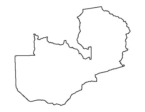 Zambia Outline Map