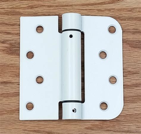 Spring Self-Closing Hinges, 4" X 4" Square with 5/8" White Prime - 2 Pack - Adjustable Door ...