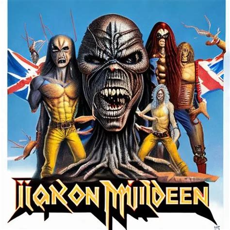 iron maiden 80s album cover | OpenArt