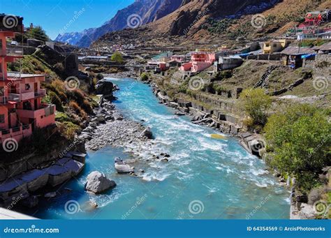 Badrinath town stock image. Image of golden, covers, camp - 64354569