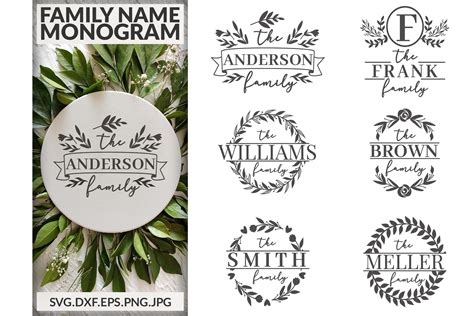 Family Name Monogram svg Bundle. (916668) | Cut Files | Design Bundles