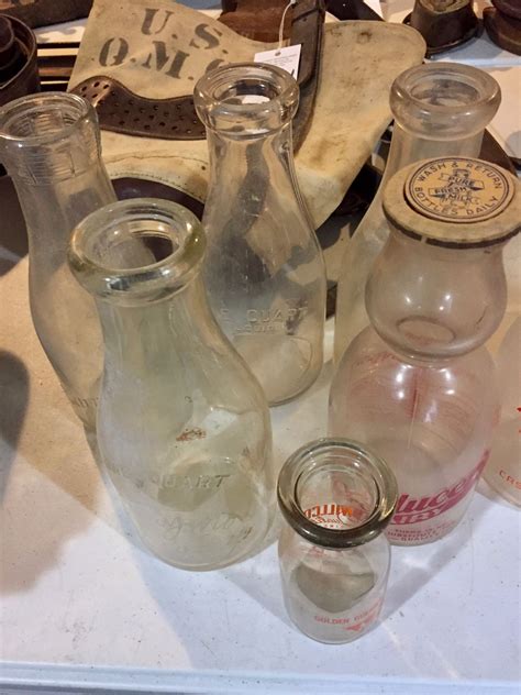 10 Vintage Milk Bottles