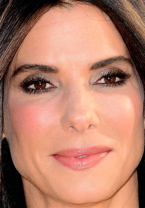 Close-up of Sandra Bullock at the 2015 London premiere of 'Minions'. | Mother of bride makeup ...