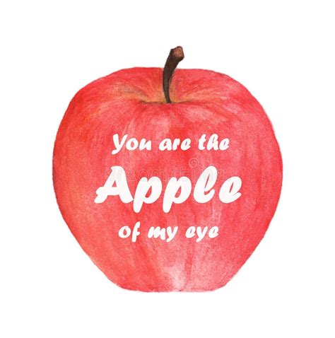 You are the Apple of My Eye - Lettering in Red Apple. Watercolor ...