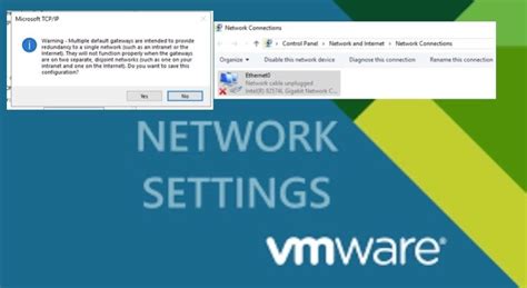 Network cable unplugged fix vmware warning multiple default gateways are intended to provide ...