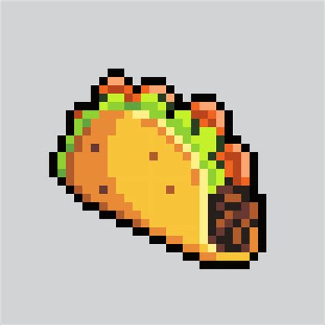 Pixel art illustration Taco. Pixelated Taco. Mexican taco food icon ...