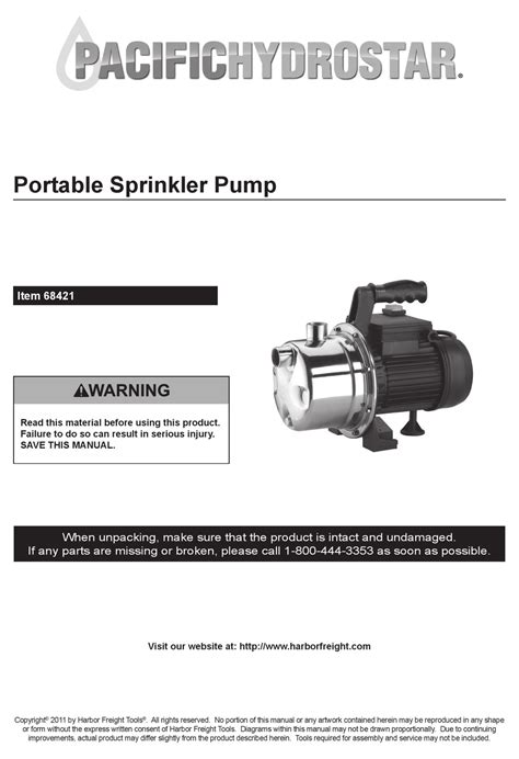 PACIFIC HYDROSTAR PORTABLE SPRINKLER PUMP MANUAL Pdf Download | ManualsLib