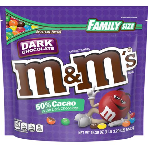 M&M'S, 50% Cacao Dark Chocolate Candies, 19.2 Oz Bag - Walmart.com ...