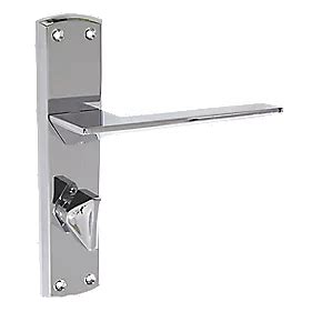 Smith & Locke Marloes Fire Rated WC Door Handles Pair Polished Chrome | Bathroom Door Handles ...