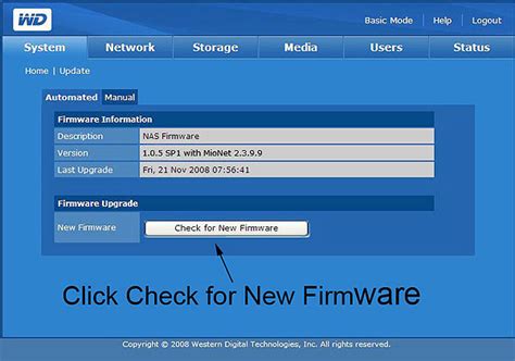 WD ShareSpace: Update Firmware