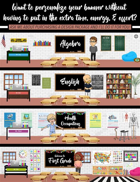 Customizable Google Classroom Banner Basic Banner Bitmoji - Etsy