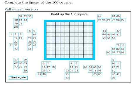 100 Square Jigsaw | The 100, Square, Math