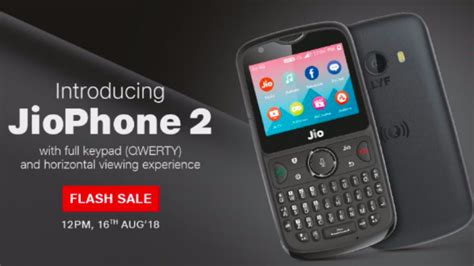 Jio Phone 2 to Be Available on August 16 via Flash Sale | Technology News