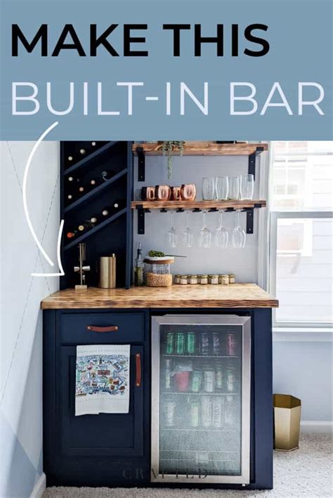 DIY Built-In Bar with Mini Fridge - Pine and Poplar