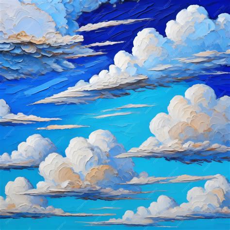 Premium Photo | A painting of clouds and the sky with clouds in the ...