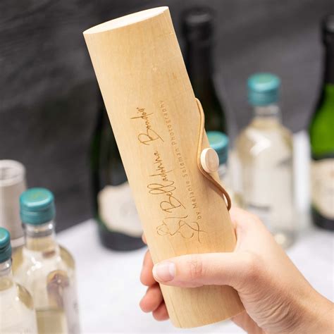 Mini Round Wood Wine Gift Box - Laser engravable - PhotoFlashDrive