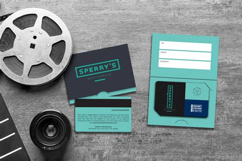 Sperry's Moviehouse Gift Cards with Custom Gift Card Holder