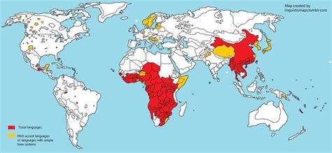 Tonal and pitch accent languages : r/MapPorn