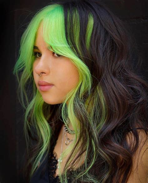 pin• ☻ : joyceAwert | Hair color placement, Split dyed hair, Green hair