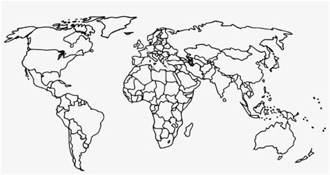 Png File Size - World Map Empty Countries - 1024x496 PNG Download - PNGkit