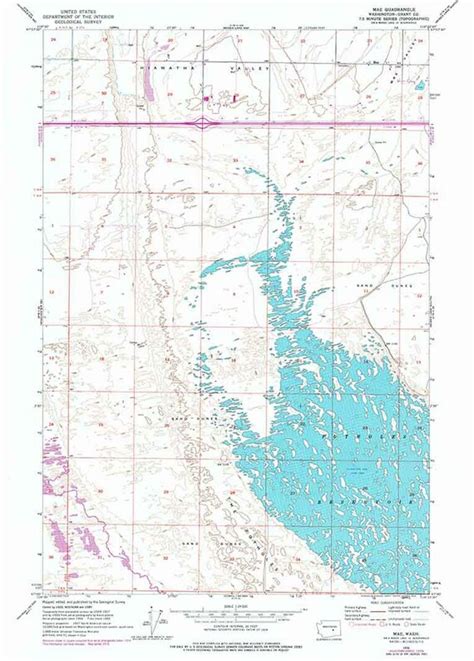 1956 Topo Map of Mae Washington Potholes Reservoir - Etsy