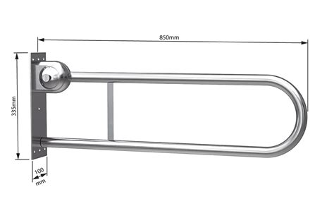 Wellbeing Fold Down Toilet Grab Rail 850mm with Safe Lock - Enware