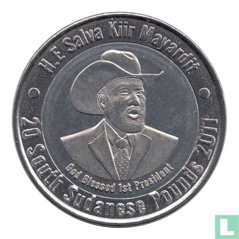 South Sudan 20 South Sudanese Pounds 2011 (Bi-Metal - Prooflike-Matte ...