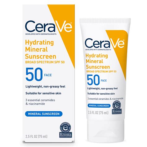 Buy Mineral Sunscreen SPF 50 | Face Sunscreen with Zinc Oxide & Titanium Dioxide for Sensitive ...