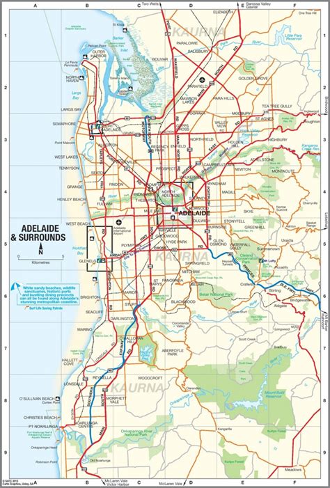 Adelaide suburbs map - Ontheworldmap.com