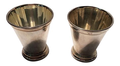 2 Silver Plated Mint Julep Glasses | Chairish