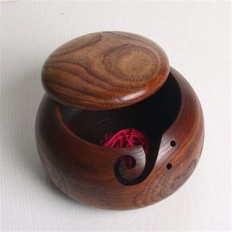 Yarn Bowl With Lid Large Handmade Yarn Holder for Crocheting - Etsy