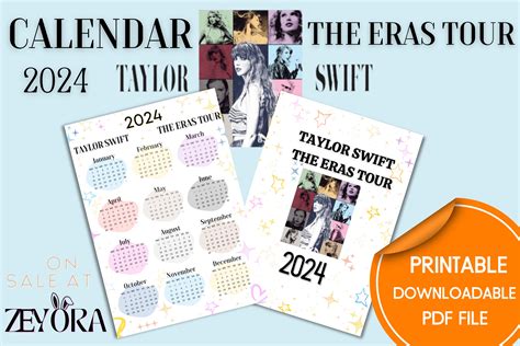 Taylor Swift Taylor Swift Calendar Digital Calendar Digital - Etsy