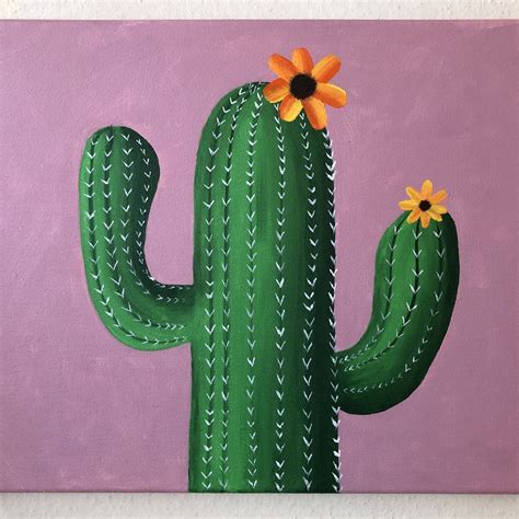 Cactus Painting Acrylic