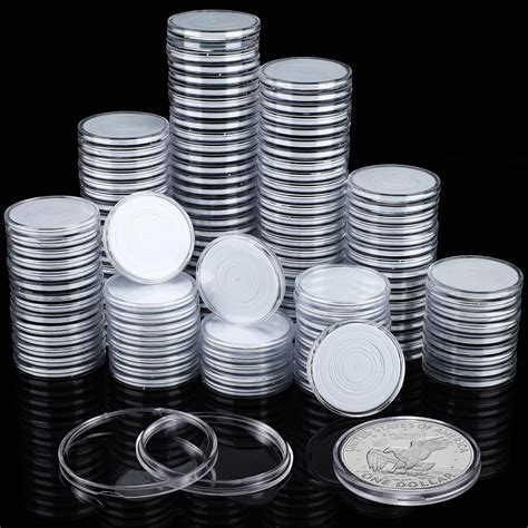 Amazon.com : Sintuff 300 Pcs 46mm Coin Capsules Coin Holder Capsules Clear Plastic Coin Capsules ...