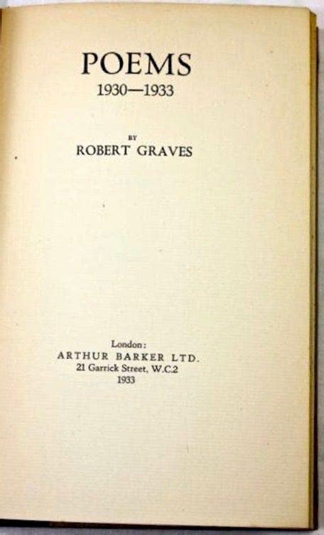 Poems 1930-1933 | Robert GRAVES | First Edition