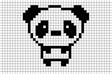 Panda Pixel Art Grid